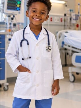 🎀 4/$15 Kids White Lab Coat Size 7